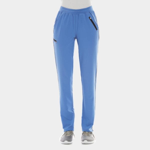 Elite by IRG 7802 WomensSportyYogaWaistbandPant CeilBlue CBL 01 IRG Scrubs