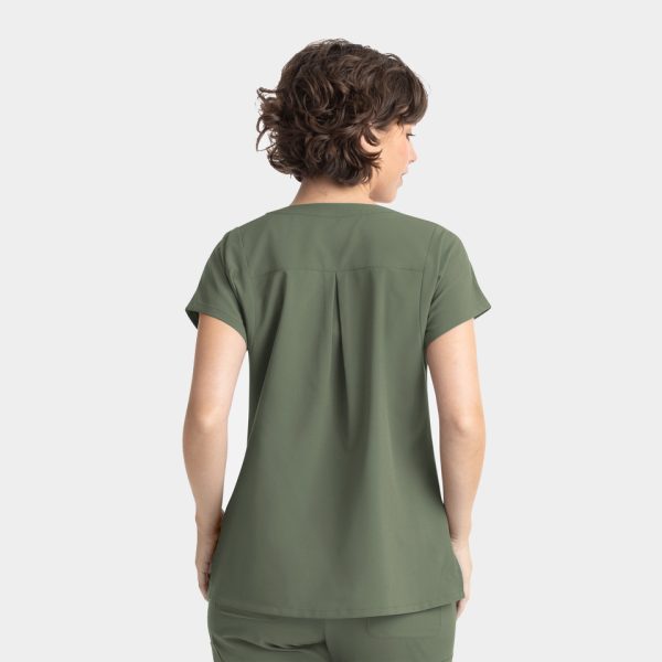 Momentum by Maevn 5003 WomensTuckableDolmanTop Olive OLV 02 Maevn Scrubs
