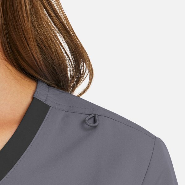 Alternative view of Women's Mock Wrap Top with Contrast Trim | 5004