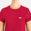 Momentum-by-Maevn_5005-WomensTuckableRoundNeckTop-Red-RED-03-Maevn-Scrubs