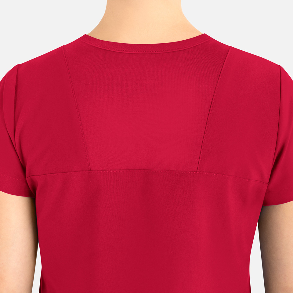 Momentum-by-Maevn_5005-WomensTuckableRoundNeckTop-Red-RED-04-Maevn-Scrubs