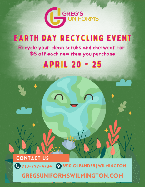 earth day recycling event at greg's uniforms